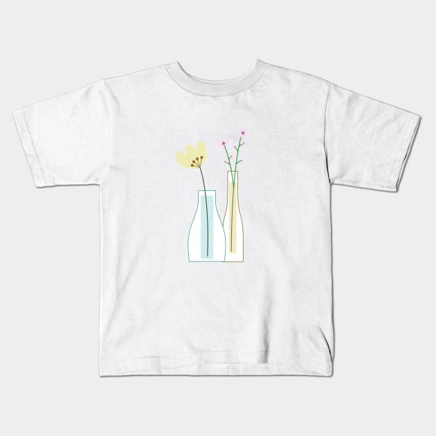 the flowers in the vases. Kids T-Shirt by EhO